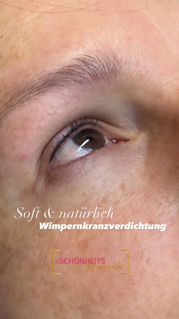 Frisch pigmentierte natürliche Wimpernkranzverdichtung